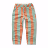 Chino sweat pants block stripes