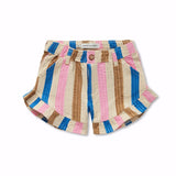 Ruffle short multi colour stripe
