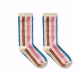 Socks mult stripe pink