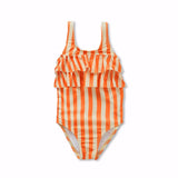 Swimsuit ruffle stripes