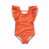 Swimsuit ruffles ice cream print