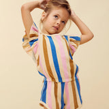 Ruffle jumpsuit stripes print