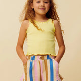 Ruffle short multi colour stripe