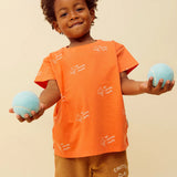 T-shirt ice cream print orange