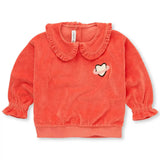 Sweatshirt velvet ruffle collar