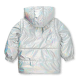 Silberne Nylonjacke
