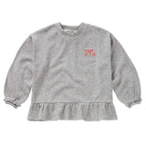 Girls sweatshirt ruffle grey melee