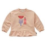 Girls sweatshirt ruffle vanilla