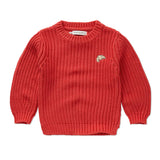 Sweater cable knit red