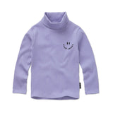 Rib turtle neck purple