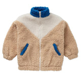 Teddy jacket colourblock blue