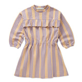 Ruffle dress stripes sand