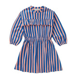 Ruffle dress stripes blue