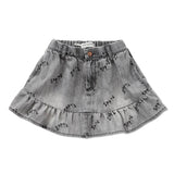 Grey denim skirt