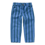 Straight denim pants stripes blue