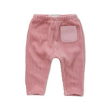 Baby velvet rib pants pink