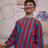Sweatshirt boxy ls block stripe