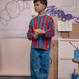 Straight denim pants SPRT& print
