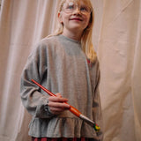 Girls sweatshirt ruffle grey melee