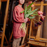 Loose dress tullips print
