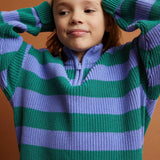 Sweater stripes mock up zip