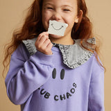 Denim ruffle collar