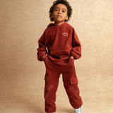 Velvet rib cargo pants