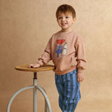 Straight denim pants stripes blue