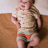 Terry baby shorts stripes